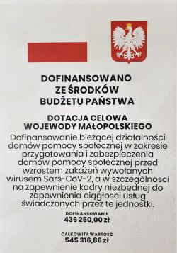 Czytaj więcej: Informacja dotyczącą otrzymanych i wykorzystanych środków finansowych z MUW w Krakowie